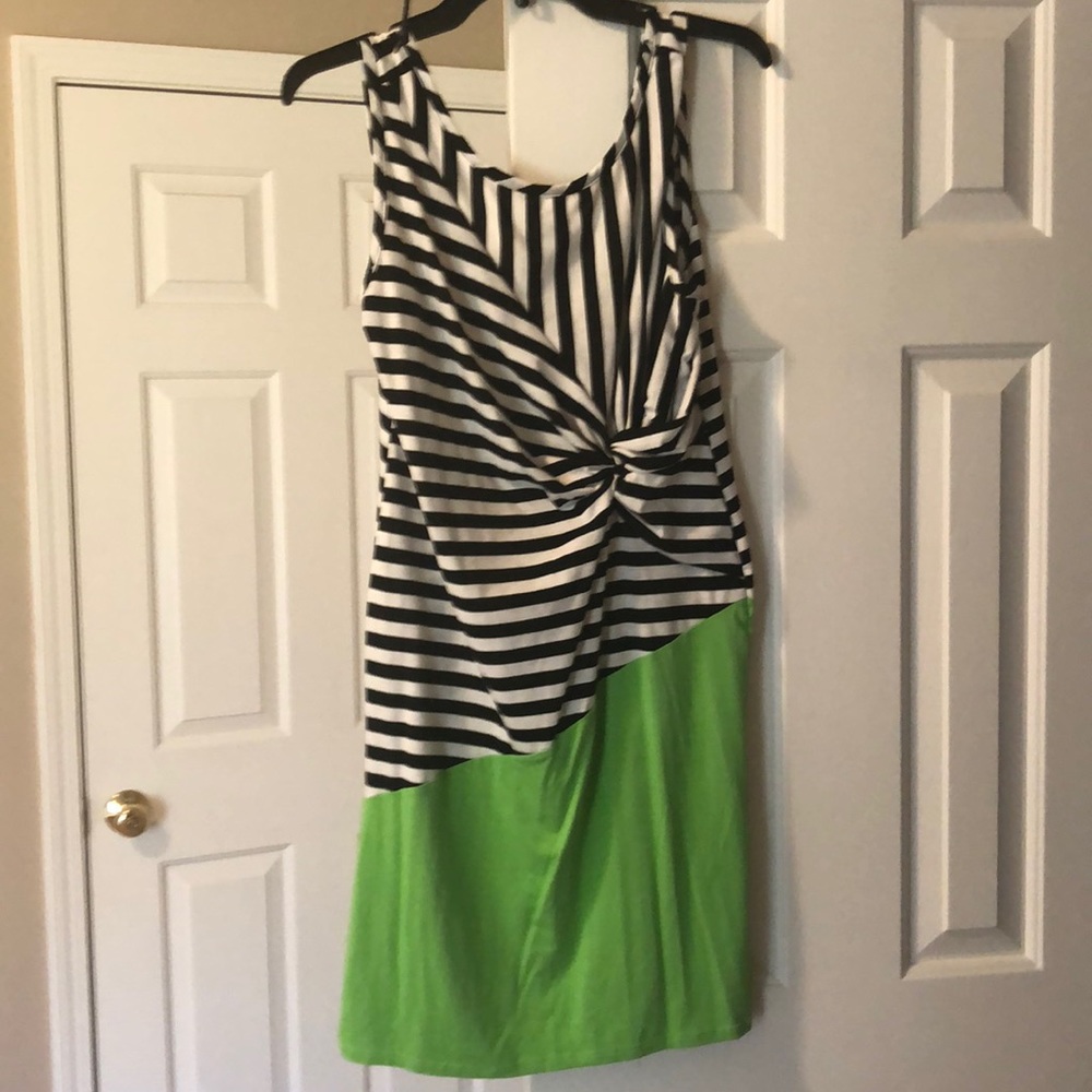 Asymmetrical color block dress